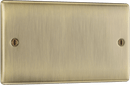 BG NAB95 Nexus Metal Antique Brass Double, blank plate - BG - Falcon Electrical