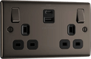 BG NBN22UAC22B Double switched single pole, with USB A + C (22W) - BG - Falcon Electrical