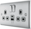 BG NBS22UAC12G Double switched single pole, with USB A + C (12W) - BG - Falcon Electrical