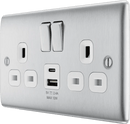 BG NBS22UAC12W Double switched single pole, with USB A + C (12W) - BG - Falcon Electrical