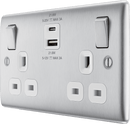 BG NBS22UAC22W Double switched single pole, with USB A + C (22W) - BG - Falcon Electrical