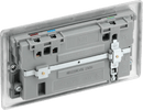 BG NBS22UAC45G Nexus Metal Brushed Steel Double 13A Socket with Type A and C Charger 45W - BG - Falcon Electrical