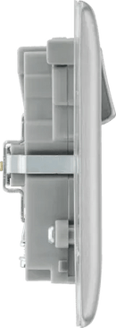 BG NBS22UAC45G Nexus Metal Brushed Steel Double 13A Socket with Type A and C Charger 45W - BG - Falcon Electrical