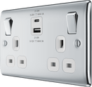 BG NPC22UAC22W Double switched single pole, with USB A + C (22W) - BG - Falcon Electrical