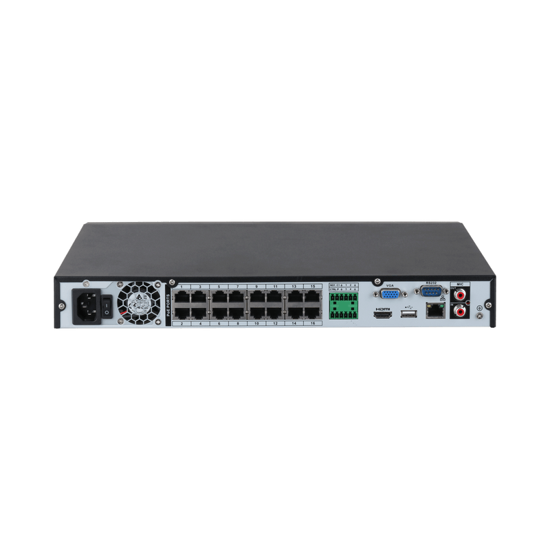 Dahua DHI - NVR4216 - 16P - EI 16CH 1U 16PoE 2HDDs WizSense Network Video Recorder - Dahua - Falcon Electrical
