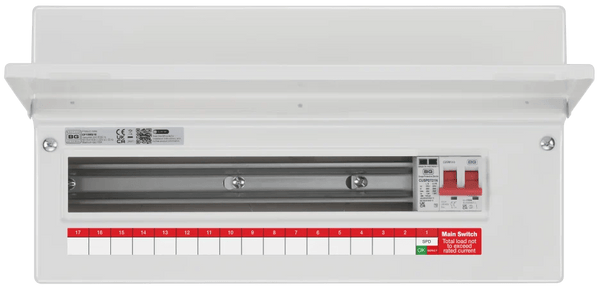 BG CF19MS16 19 module Consumer Unit w/ 16 Usable Ways, 100A Main Switch, Type 2 Surge Protection