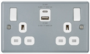 BG MC522UAC22 Double switched single pole, with USB A + C (22W)
