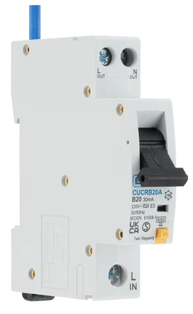 BG CUCRB20A 30mA Type A 20A Compact B curve Single pole RCBO