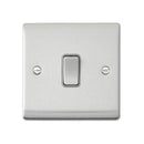 Saxby RS101BSG Raised Screwed 10AX 1G 2-Way Switch - Brushed Steel With Grey Insert