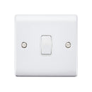 Saxby RS101PCW Raised Screwed 10AX 1G 2-Way Switch - Polished Chrome With White Insert
