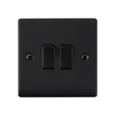 Saxby RS102BLB Raised Screwed 10AX 2G 2-Way Switch - Matt Black With Black Insert