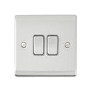 Saxby RS102BSG Raised Screwed 10AX 2G 2-Way Switch - Brushed Steel With Grey Insert