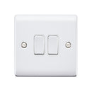Saxby RS102PCW Raised Screwed 10AX 2G 2-Way Switch - Polished Chrome With White Insert