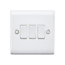 Saxby RS103PCW Raised Screwed 10AX 3G 2-Way Switch - Polished Chrome With White Insert