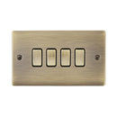 Saxby RS104ABB Raised Screwed 10AX 4G 2-Way Switch - Antique Brass With Black Insert
