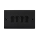Saxby RS104BLB Raised Screwed 10AX 4G 2-Way Switch - Matt Black With Black Insert