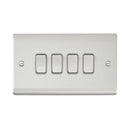 Saxby RS104BSG Raised Screwed 10AX 4G 2-Way Switch - Brushed Steel With Grey Insert