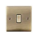 Saxby RS109ABB Raised Screwed 10AX 1G Intermediate Switch - Antique Brass With Black Insert