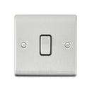 Saxby RS109BSB Raised Screwed 10AX 1G Intermediate Switch - Brushed Steel With Black Insert