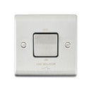 Saxby RS110BSB Raised Screwed 10AX 1G 3-Pole Fan Isolator Switch - Brushed Steel With Black Insert