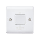 Saxby RS110PCW Raised Screwed 10AX 1G 3-Pole Fan Isolator Switch - Polished Chrome With White Insert