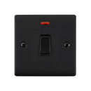 Saxby RS271BLB Raised Screwed 20A 1G DP Switch With Neon - Matt Black With Black Insert
