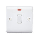 Saxby RS271PCW Raised Screwed 20A 1G DP Switch With Neon - Polished Chrome With White Insert
