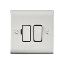 Saxby RS320BSB Raised Screwed 13A Switched Fused Spur Unit - Brushed Steel With Black Insert