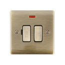 Saxby RS322ABB Raised Screwed 13A Switched Fused Spur Unit with Neon - Antique Brass With Black Insert