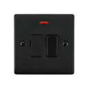 Saxby RS322BLB Raised Screwed 13A Switched Fused Spur Unit with Neon - Matt Black With Black Insert