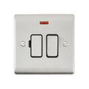Saxby RS322BSB Raised Screwed 13A Switched Fused Spur Unit with Neon - Brushed Steel With Black Insert