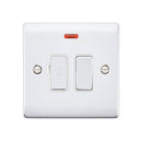 Saxby RS322PCW Raised Screwed 13A Switched Fused Spur Unit with Neon - Polished Chrome With White Insert