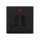 Saxby RS323BLB Raised Screwed 13A Switched Fused Spur Unit with Flex Outlet and Neon - Matt Black With Black Insert