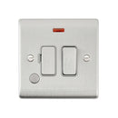 Saxby RS323BSG Raised Screwed 13A Switched Fused Spur Unit with Flex Outlet and Neon - Brushed Steel With Grey Insert