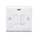 Saxby RS323PCW Raised Screwed 13A Switched Fused Spur Unit with Flex Outlet and Neon - Polished Chrome With White Insert