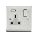 Saxby RS413BSG 13A 1G DP Switched Socket with 2.1V USB - Saxby - Falcon Electrical