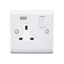 Saxby RS413PCW 13A 1G DP Switched Socket with 2.1V USB - Saxby - Falcon Electrical