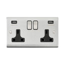 Saxby RS423BSB 13A 2G DP Switched Socket with twin 5V USB - Saxby - Falcon Electrical