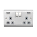 Saxby RS423BSG 13A 2G DP Switched Socket with twin 5V USB