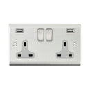 Saxby RS423BSG 13A 2G DP Switched Socket with twin 5V USB - Saxby - Falcon Electrical