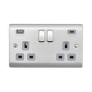 Saxby RS424BSG 13A 2G DP Switched Socket with 45W USB A+C