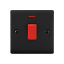Saxby RS553BLB Raised Screwed 45A 1G DP Switch with Neon - Matt Black With Black Insert
