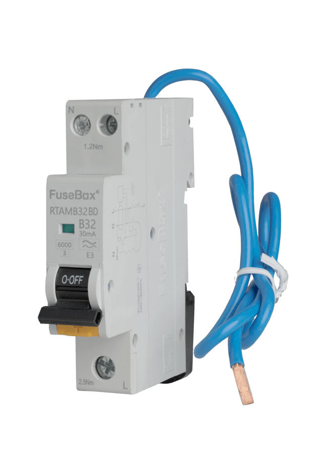 Fusebox RTAMC32BD Bi-Directional *C32 MINI RCBO 40A 6kA 1P+N(sw) 32A C ...
