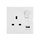 Saxby SE413 13A 1G SP Switched Socket with 2.1V USB - Saxby - Falcon Electrical