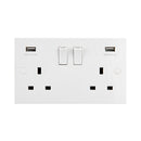 Saxby SE423 13A 2G DP Switched Socket with twin 5V USB - Saxby - Falcon Electrical
