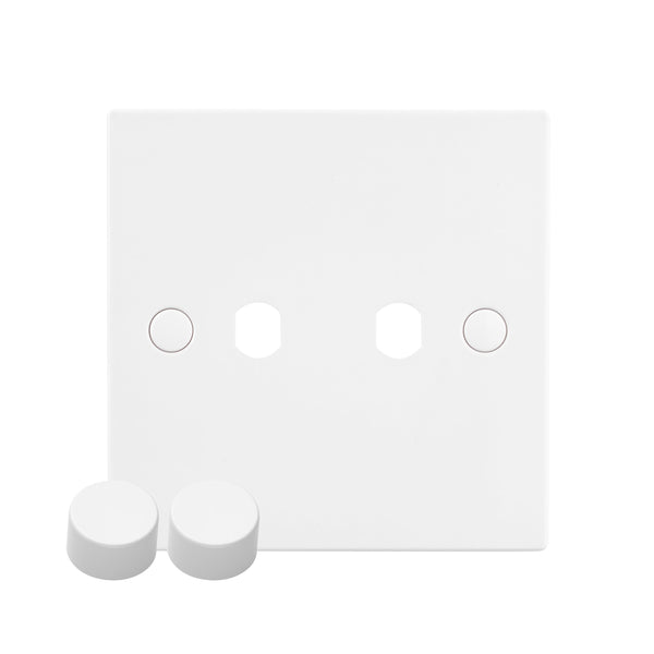 Saxby SE82DIM 2G Dimmer Plate With Dimmer Caps