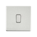 Saxby SL101BSG Screwless 10AX 1G 2-Way Switch - Brushed Steel With Grey Insert
