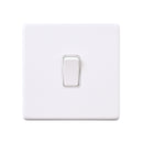 Saxby SL101WHW Screwless 10AX 1G 2-Way Switch - Matt White With White Insert