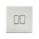Saxby SL102BSG Screwless 10AX 2G 2-Way Switch - Brushed Steel With Grey Insert