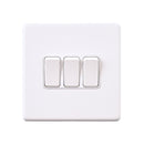 Saxby SL103WHW Screwless 10AX 3G 2-Way Switch - Matt White With White Insert